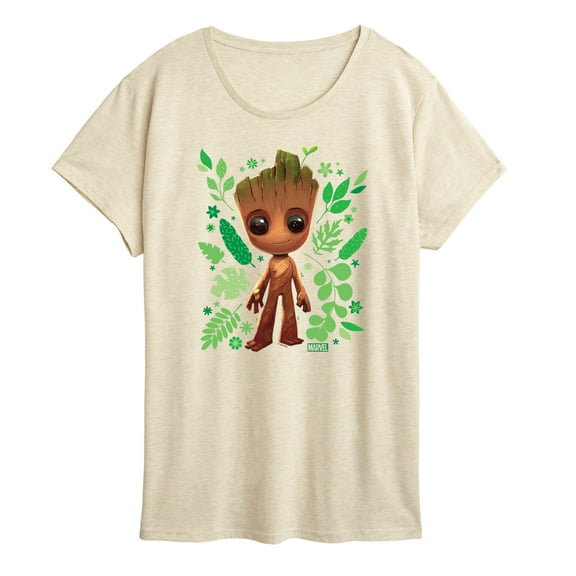 Marvel Guardians of the Galaxy - Baby Groot Leaf - Women's Short Sleeve Graphic T-Shirt