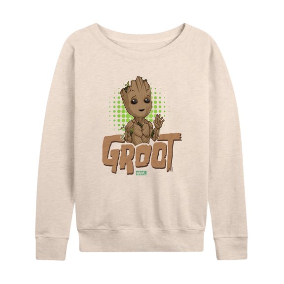 Marvel Guardians of the Galaxy - Baby Groot - Women's French Terry Pullover Long Sleeve Shirt