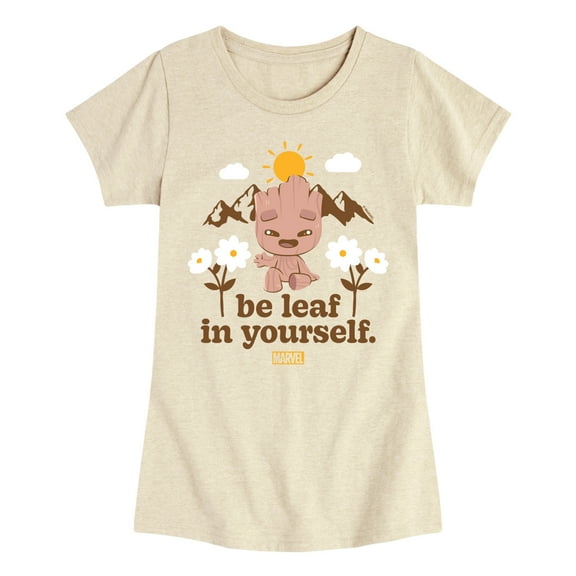 Marvel Guardians of the Galaxy - Be Leaf In Yourself - Toddler And Youth Girls Fitted Short Sleeve Graphic T-Shirt