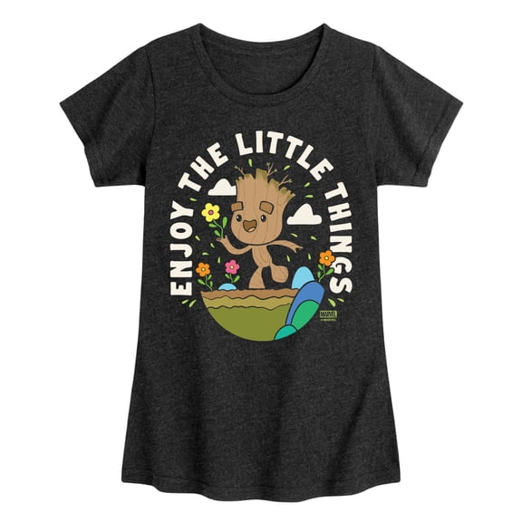 Marvel Guardians of the Galaxy - Enjoy The Little Things - Toddler And Youth Girls Fitted Short Sleeve Graphic T-Shirt