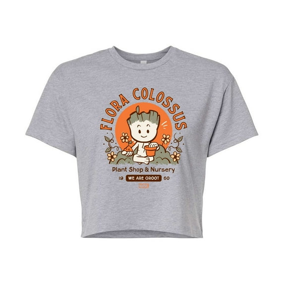 Marvel Guardians of the Galaxy - Flora Colossus Groot - Juniors Cropped Graphic T-Shirt