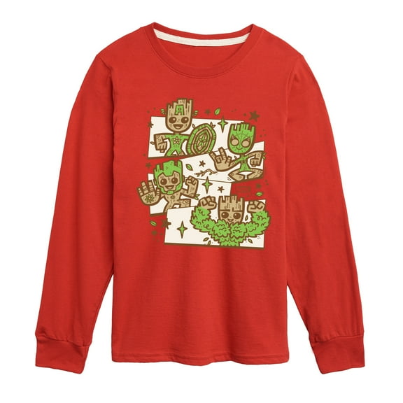 Marvel Guardians of the Galaxy - Groot Characters - Toddler And Youth Long Sleeve Graphic T-Shirt