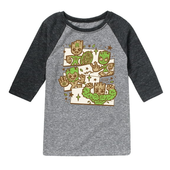 Marvel Guardians of the Galaxy - Groot Characters - Toddler And Youth Raglan
