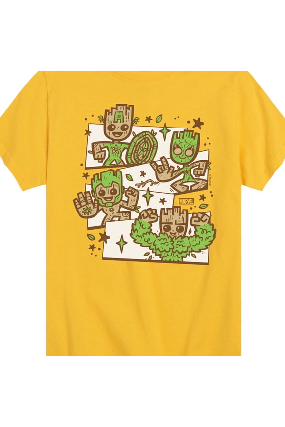 - Groot Characters - Youth Boys Short Sleeve Graphic T-Shirt