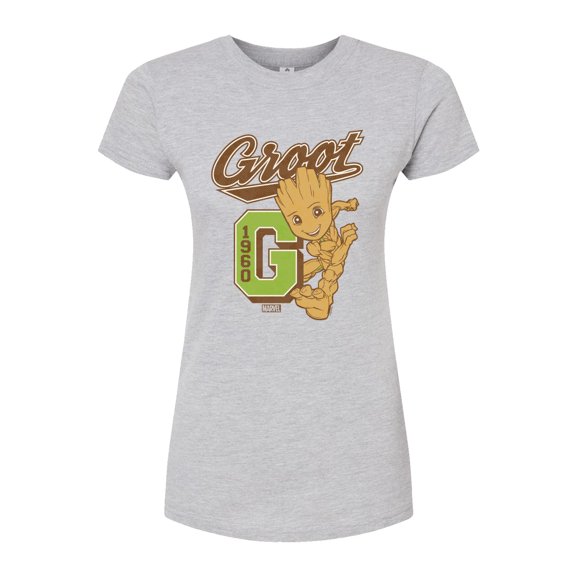 Marvel Guardians of the Galaxy - Groot Collegiate - Juniors Fitted Graphic T-Shirt