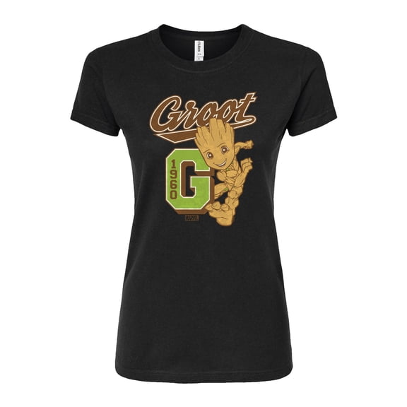 Marvel Guardians of the Galaxy - Groot Collegiate - Juniors Fitted Graphic T-Shirt