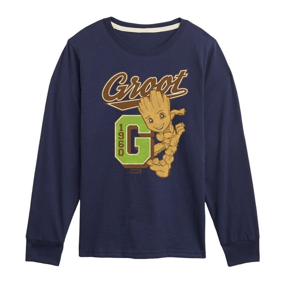 Marvel Guardians of the Galaxy - Groot Collegiate - Toddler And Youth Long Sleeve Graphic T-Shirt