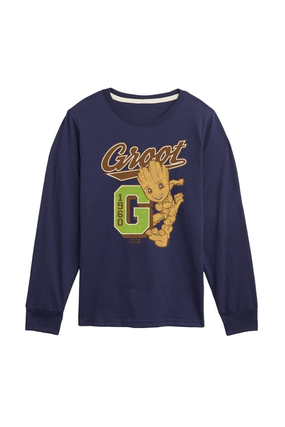 Guardians of the Galaxy - Groot Collegiate - Toddler And Youth Long Sleeve Graphic T-Shirt
