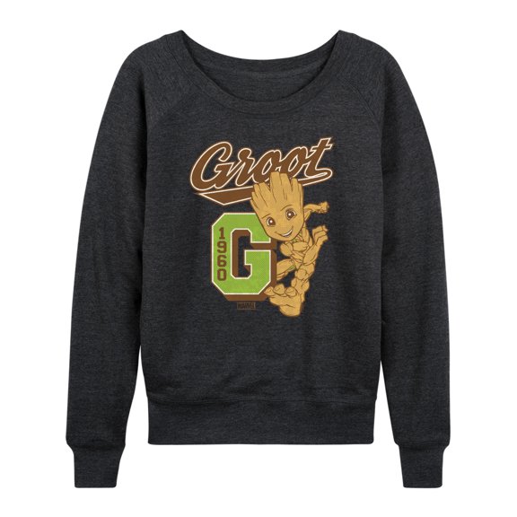 Marvel Guardians of the Galaxy - Groot Collegiate - Women's French Terry Pullover Long Sleeve Shirt