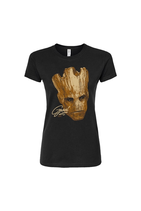 Guardians of the Galaxy - Groot Face Oversized - Juniors Fitted Graphic T-Shirt