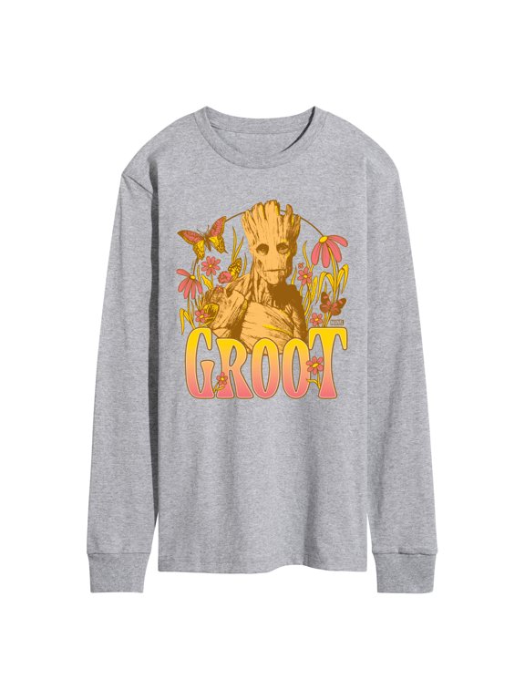 - Guardians of the Galaxy Groot Florals Men's Long Sleeve Graphic T-Shirt