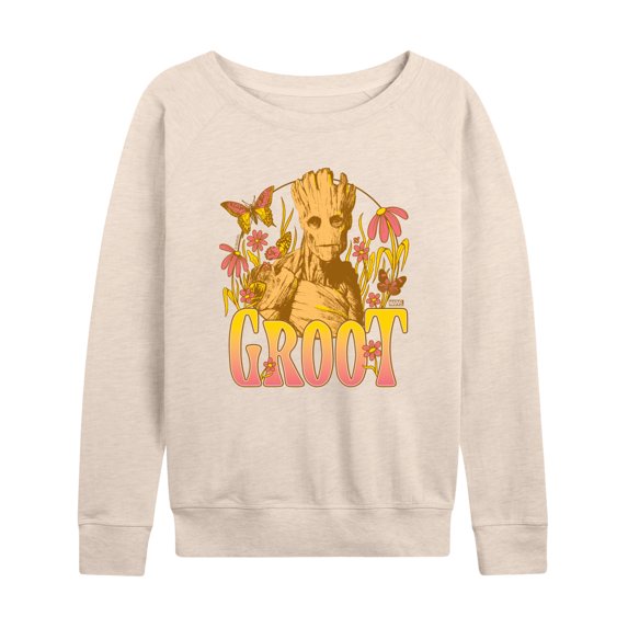 Marvel Guardians of the Galaxy - Groot Florals - Women's French Terry Pullover Sweatshirt