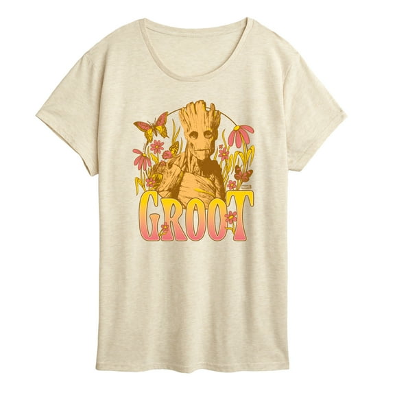 Marvel Guardians of the Galaxy - Groot Florals - Women's Short Sleeve Graphic T-Shirt