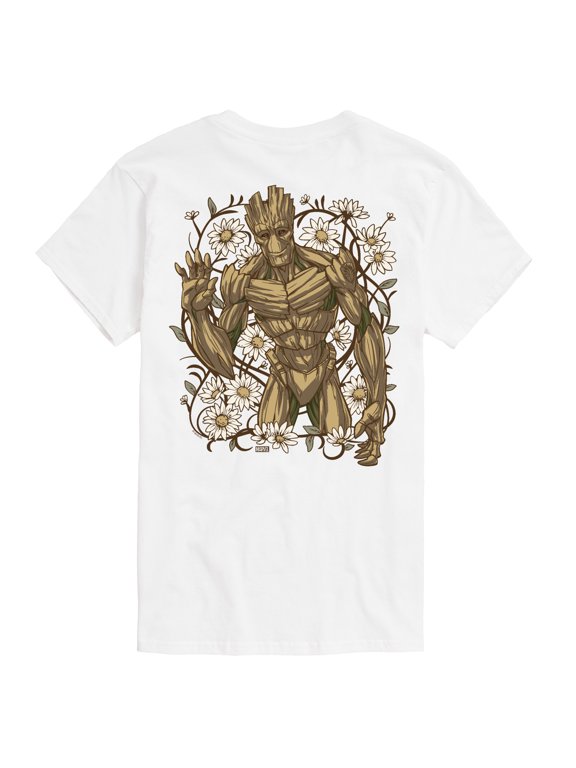 - Guardians of the Galaxy Groot Flowers Oversized Men's Short Sleeve Graphic T-Shirt