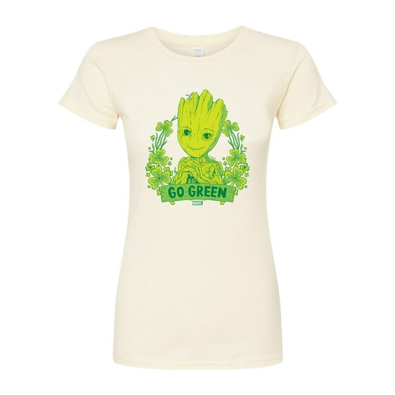 Marvel Guardians of the Galaxy - Groot Go Green St. Patrick's Day - Juniors Fitted Graphic T-Shirt