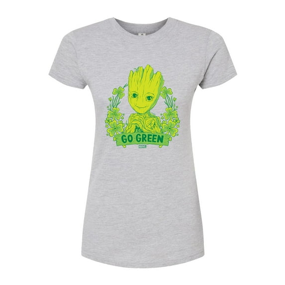 Marvel Guardians of the Galaxy - Groot Go Green St. Patrick's Day - Juniors Fitted Graphic T-Shirt