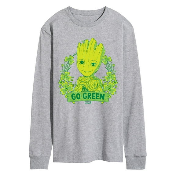 Marvel Guardians of the Galaxy - Groot Go Green St. Patrick's Day - Men's Long Sleeve Graphic T-Shirt