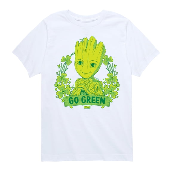 Marvel Guardians of the Galaxy - Groot Go Green St. Patrick's Day - Toddler And Youth Short Sleeve Graphic T-Shirt