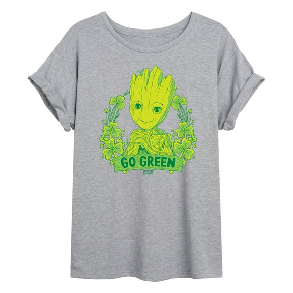 Marvel Guardians of the Galaxy - Groot Go Green St. Patrick's Day - Women's Oversized Graphic T-Shirt