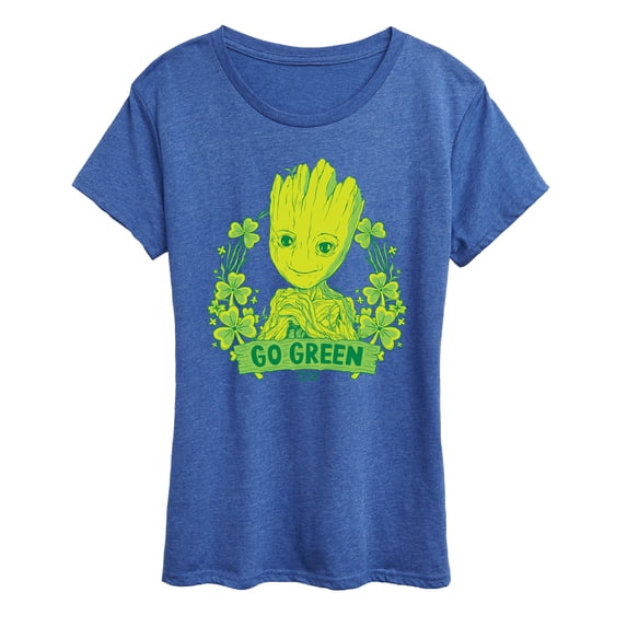 Marvel Guardians of the Galaxy - Groot Go Green St. Patrick's Day - Women's Short Sleeve Graphic T-Shirt