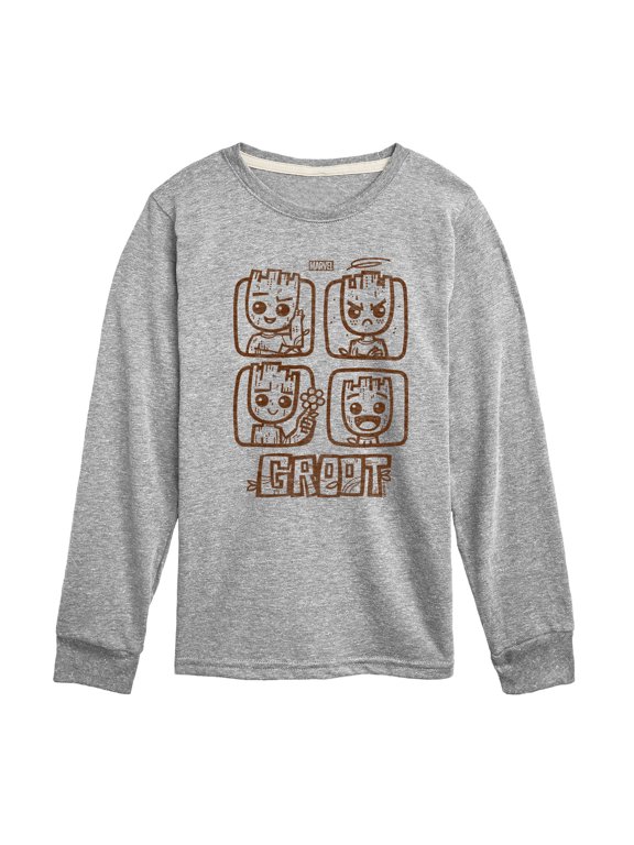 - Guardians of the Galaxy Groot Grid Boys' Long Sleeve Graphic T-Shirt