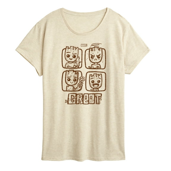 Marvel Guardians of the Galaxy - Groot Grid - Women's Short Sleeve Graphic T-Shirt