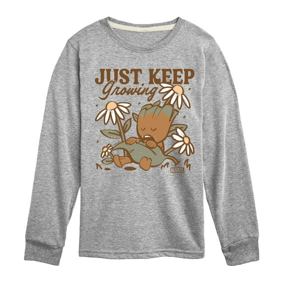 Marvel Guardians of the Galaxy - Groot Keep Growing - Toddler And Youth Long Sleeve Graphic T-Shirt