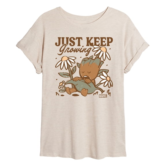 Marvel Guardians of the Galaxy - Groot Keep Growing - Women's Oversized Graphic T-Shirt