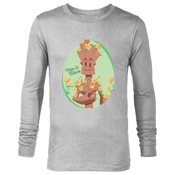 Marvel Guardians of the Galaxy Groot Make it Bloom Spring - Long Sleeve T-Shirt for Men - Customized-Athletic Heather