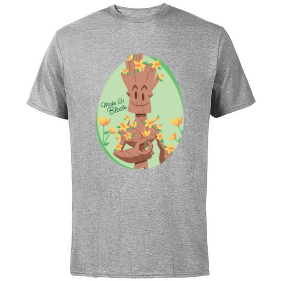 Marvel Guardians of the Galaxy Groot Make it Bloom Spring - Short Sleeve Cotton T-Shirt for Adults - Customized-Athletic Heather