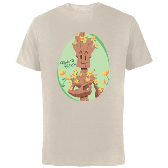 Marvel Guardians of the Galaxy Groot Make it Bloom Spring - Short Sleeve Cotton T-Shirt for Adults - Customized-Natural