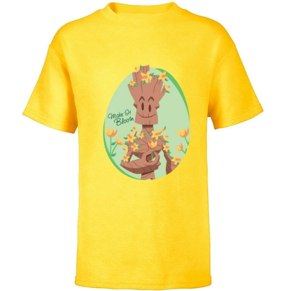 Marvel Guardians of the Galaxy Groot Make it Bloom Spring - Short Sleeve T-Shirt for Kids - Customized-Yellow