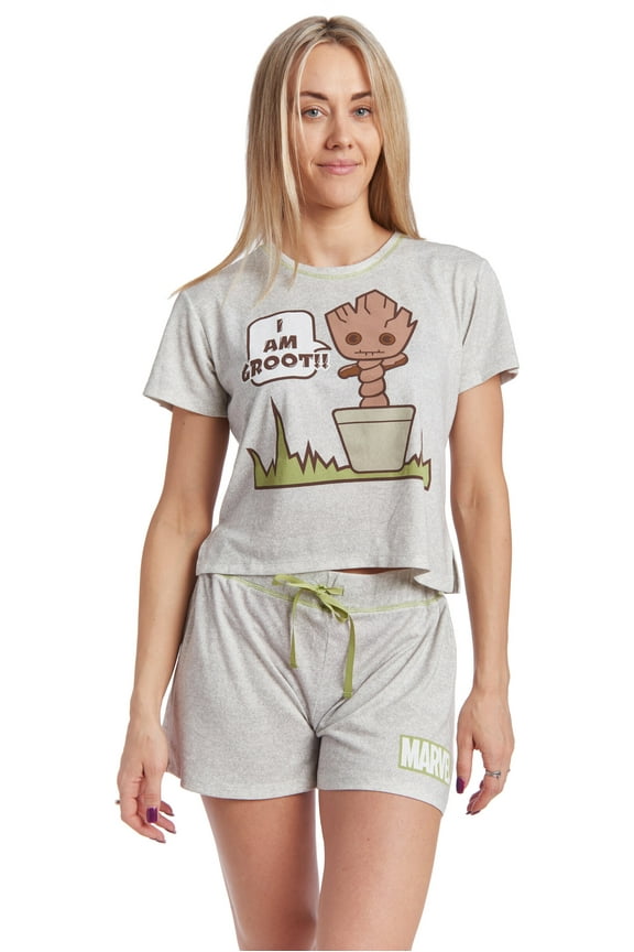 Guardians of the Galaxy Groot Pajama Shirt and Shorts Sleep Set Adult
