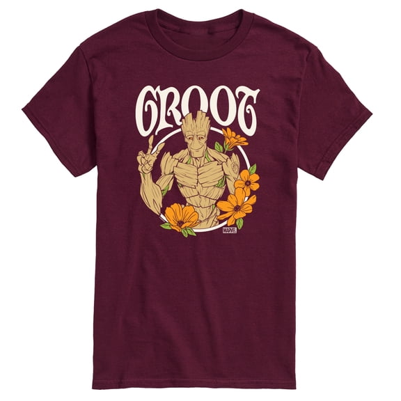Marvel Guardians of the Galaxy - Groot Peace Flowers - Men's Short Sleeve Graphic T-Shirt