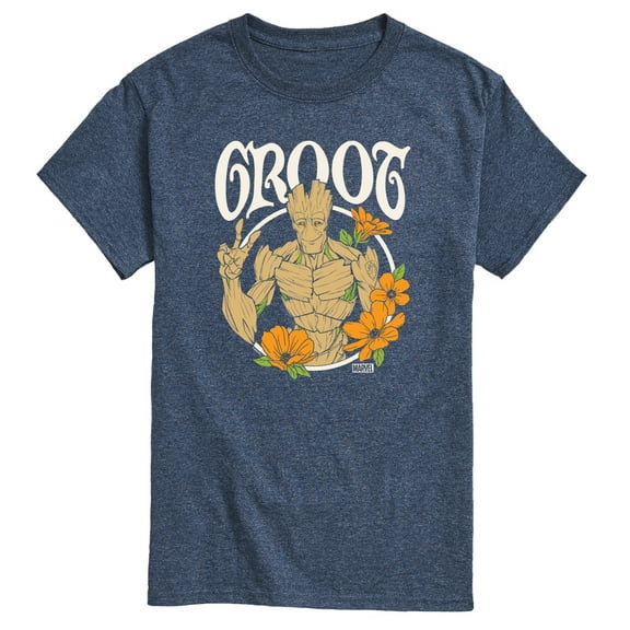 Marvel Guardians of the Galaxy - Groot Peace Flowers - Men's Short Sleeve Graphic T-Shirt