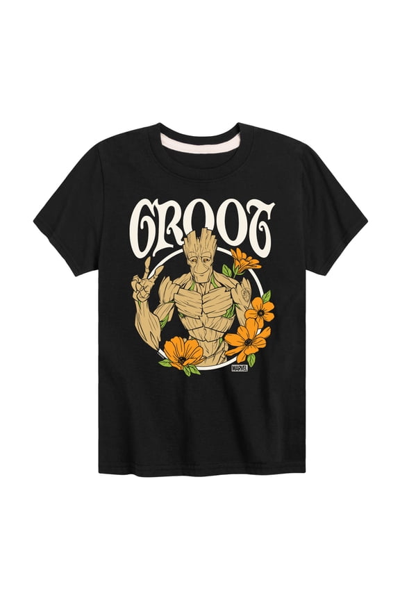 Guardians of the Galaxy - Groot Peace Flowers - Toddler And Youth Short Sleeve Graphic T-Shirt