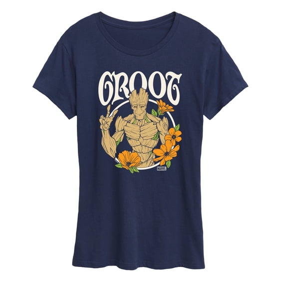 Marvel - Guardians of the Galaxy Groot Peace Flowers Women's Short Sleeve Graphic T-Shirt
