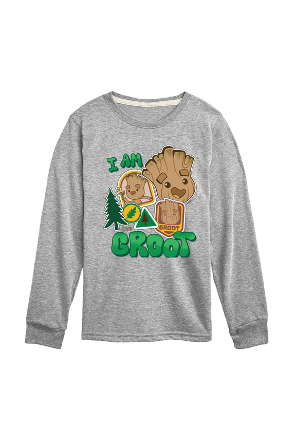 Guardians of the Galaxy - Groot Sticker Style - Toddler And Youth Long Sleeve Graphic T-Shirt