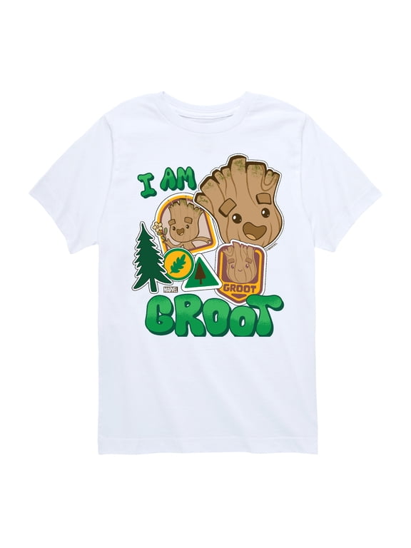 - Guardians of the Galaxy Groot Sticker Style Boys' Short Sleeve Graphic T-Shirt