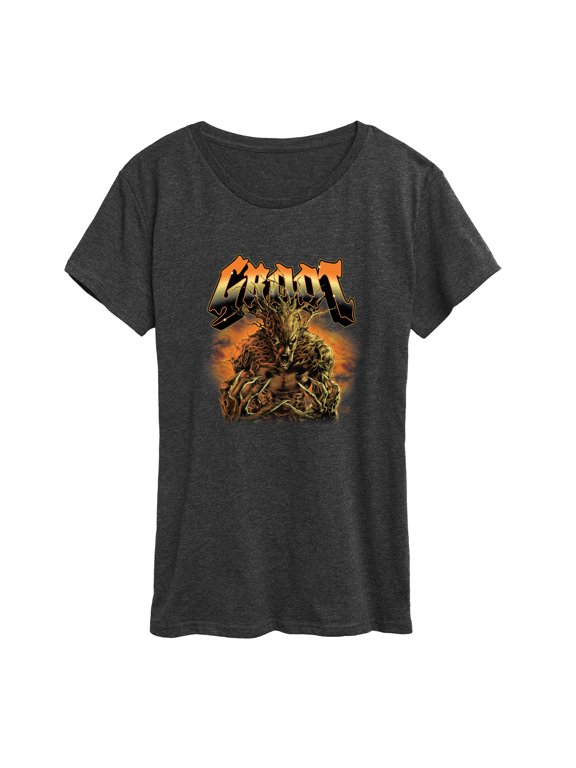 - Guardians of the Galaxy Groot Yell Women's Short Sleeve Graphic T-Shirt