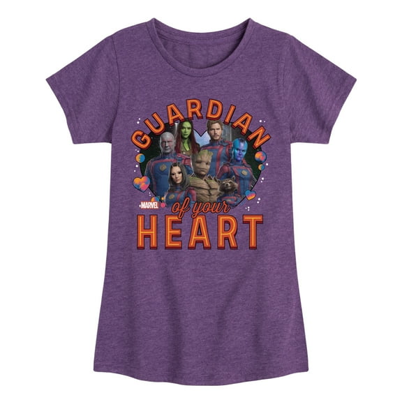 Marvel Guardians of the Galaxy - Guardian Of Your Heart Valentine - Toddler And Youth Girls Fitted Short Sleeve Graphic T-Shirt
