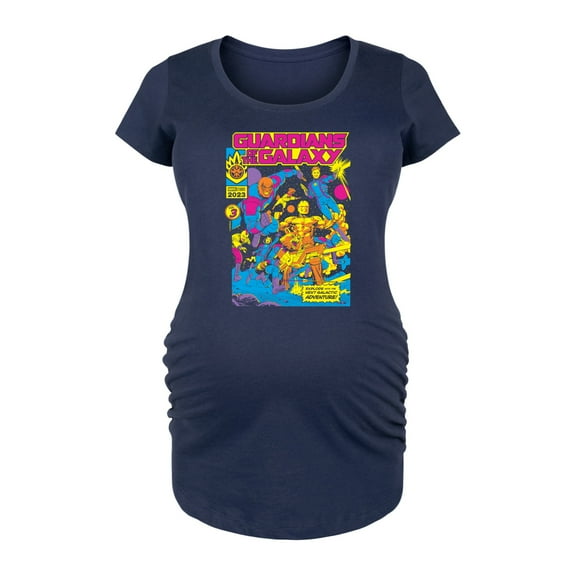 Marvel Guardians of the Galaxy - Guardians Blacklight - Maternity Scoop Neck Graphic T-Shirt