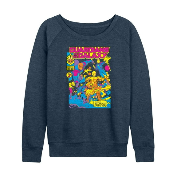 Marvel Guardians of the Galaxy - Guardians Blacklight - Women's French Terry Pullover Long Sleeve Shirt
