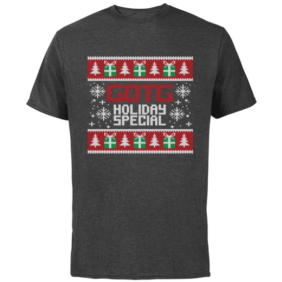 Marvel Guardians of the Galaxy: Holiday Special Ugly Sweater - Short Sleeve Cotton T-Shirt for Adults - Customized-Charcoal