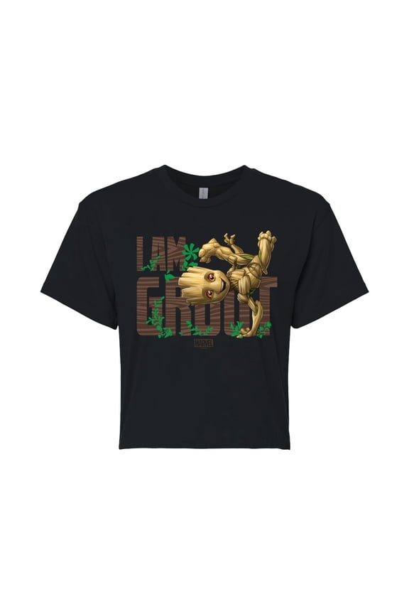 Guardians of the Galaxy - I Am Groot - Juniors Cropped Graphic T-Shirt