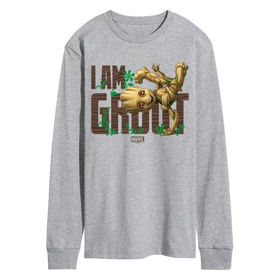 Marvel Guardians of the Galaxy - I Am Groot - Men's Long Sleeve Graphic T-Shirt