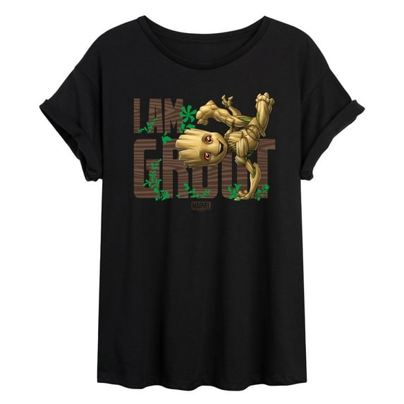 Marvel Guardians of the Galaxy - I Am Groot - Women's Oversized Graphic T-Shirt