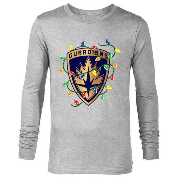 Marvel Guardians of the Galaxy Logo Holiday Christmas Lights - Long Sleeve T-Shirt for Men - Customized-Athletic Heather