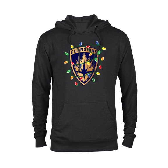 Marvel Guardians of the Galaxy Logo Holiday Christmas Lights - Pullover Hoodie for Adults - Customized-Black
