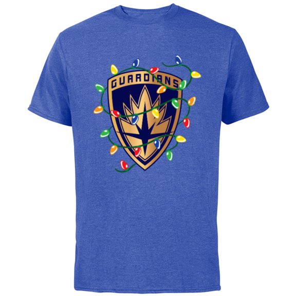 Marvel Guardians of the Galaxy Logo Holiday Christmas Lights - Short Sleeve Cotton T-Shirt for Adults - Customized-Royal Heather